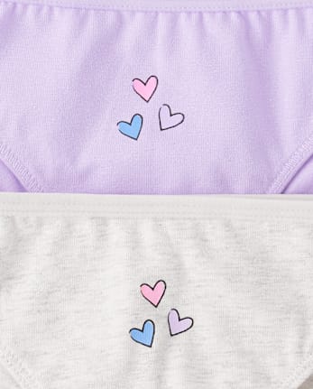 Lot de 7 sous-vêtements bikini cœur pour filles