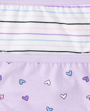 Lot de 7 sous-vêtements bikini cœur pour filles