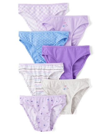 Lot de 7 sous-vêtements bikini cœur pour filles