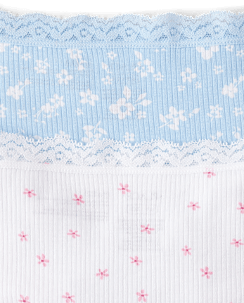 Girls Floral Ribbed Hipster Underwear 7-Pack