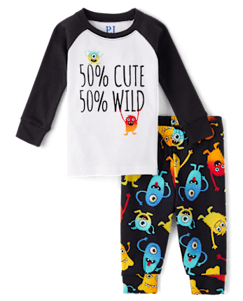 Toddler Boys Monster Snug Fit Cotton Pajamas