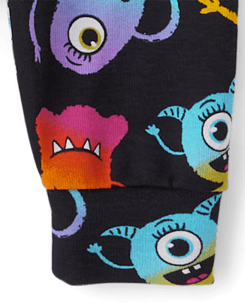 Toddler Girls Monster Snug Fit Cotton Pajamas
