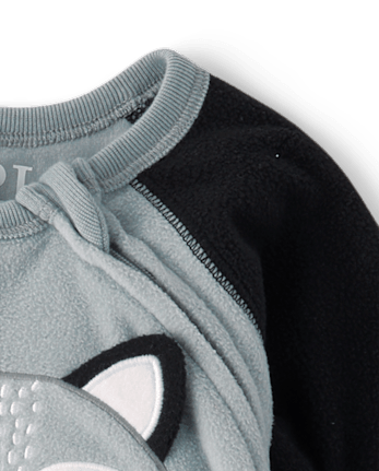 Baby And Toddler Raccoon Microfleece Footed One Piece Pajamas