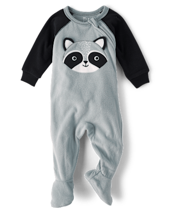Baby And Toddler Raccoon Microfleece Footed One Piece Pajamas