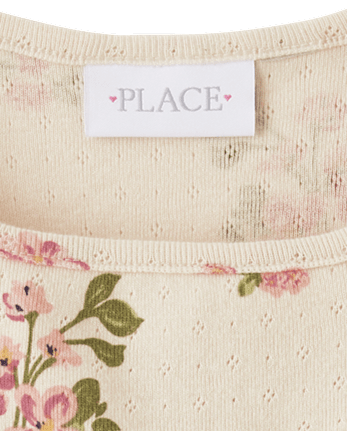 T-shirt bébé en pointelle floral pour fille