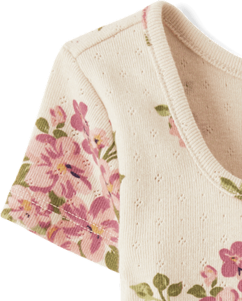 T-shirt bébé en pointelle floral pour fille