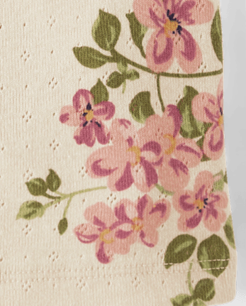 T-shirt bébé en pointelle floral pour fille