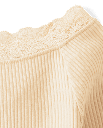 Girls Ribbed Off Shoulder Top
