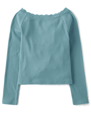 Girls Ribbed Off Shoulder Top