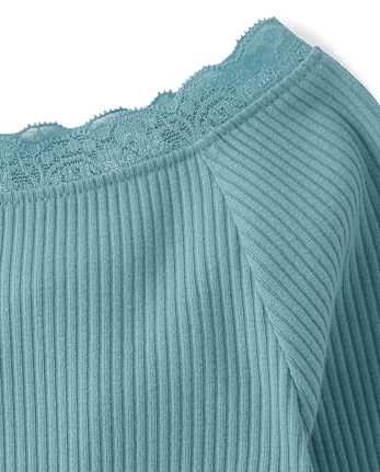 Girls Ribbed Off Shoulder Top