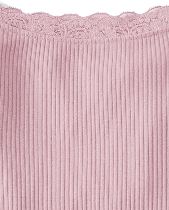 Girls Ribbed Off Shoulder Top