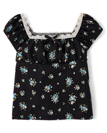 Girls Floral Babydoll Top