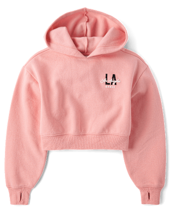 Sweat à capuche en polaire premium graphique pour fille