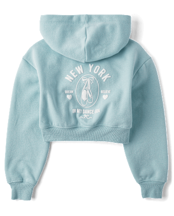 Sweat à capuche en polaire premium graphique pour fille