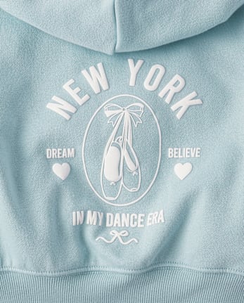 Sweat à capuche en polaire premium graphique pour fille