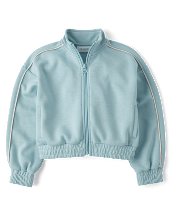 Girls Scuba Cropped Zip Up Jacket