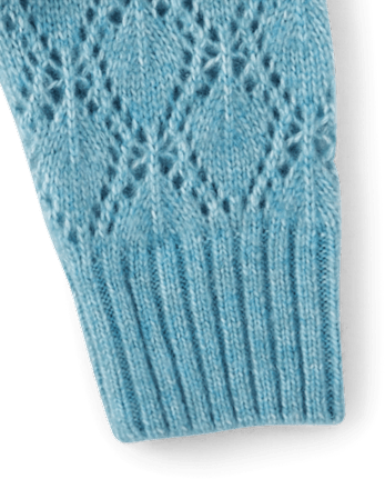Girls Ruffle Pointelle Sweater