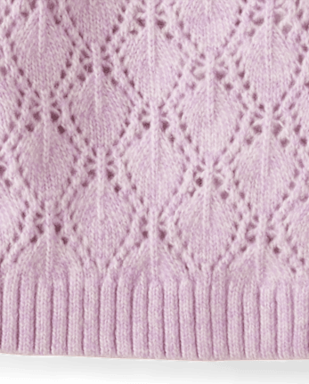 Girls Ruffle Pointelle Sweater