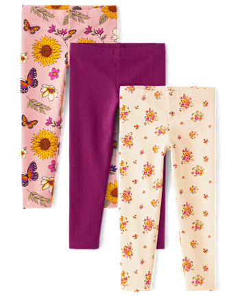Toddler Girls Floral Leggings 3-Pack