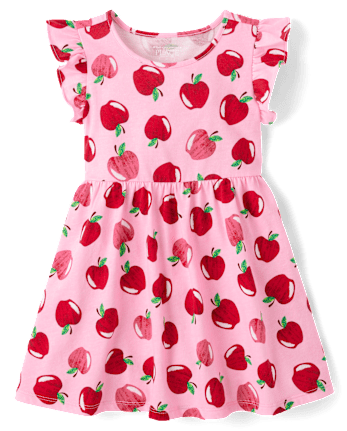 Baby And Toddler Girls Apple Flutter Dress