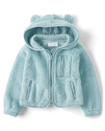 Veste zippée en sherpa épais pour petite fille