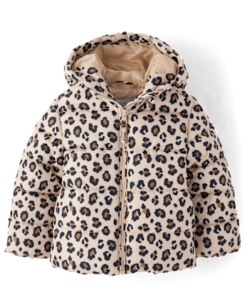 Toddler Girls Print Puffer Jacket