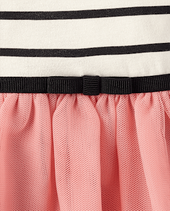 Robe tutu rayée à motif cœur pour bébé et petite fille