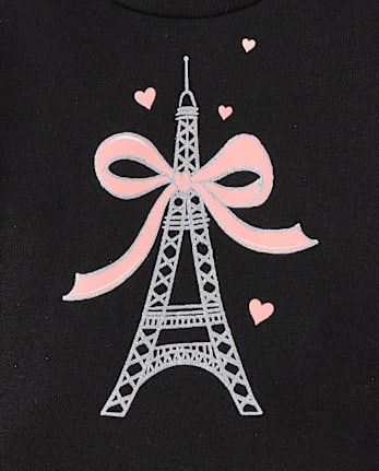 Baby And Toddler Girls Glitter Paris Sweatshirt Dress
