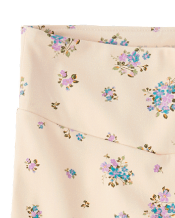 Girls Print High Rise Flare Leggings
