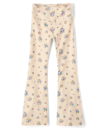 Girls Print High Rise Flare Leggings