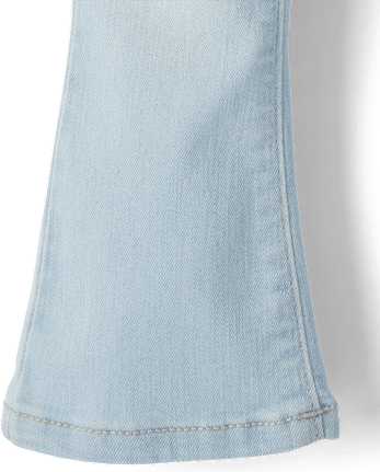 Toddler Girls Embroidered Bow High Rise Flare Jeans