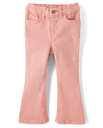 Toddler Girls Garment Dyed High Rise Flare Jeans