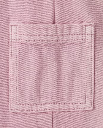 Toddler Girls Garment Dyed Utility Barrel Jeans
