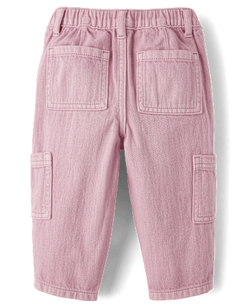 Toddler Girls Garment Dyed Utility Barrel Jeans