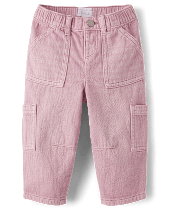 Toddler Girls Garment Dyed Utility Barrel Jeans