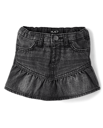 Toddler Girls Denim Ruffle Skort