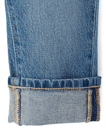 Toddler Girls Ripped Roll Cuff Straight Jeans