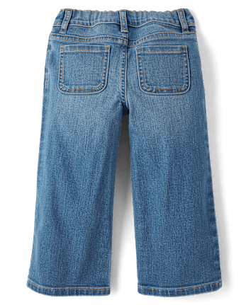 Toddler Girls Bow Wide Leg Jeans