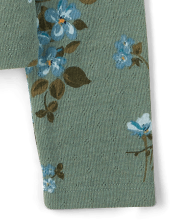 Girls Floral Pointelle Baby Tee