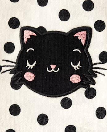 Ensemble 2 pièces pour petite fille avec motif chat appliqué