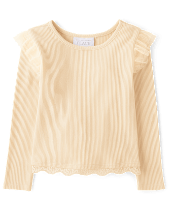 Baby And Toddler Girls Pointelle Flutter Top