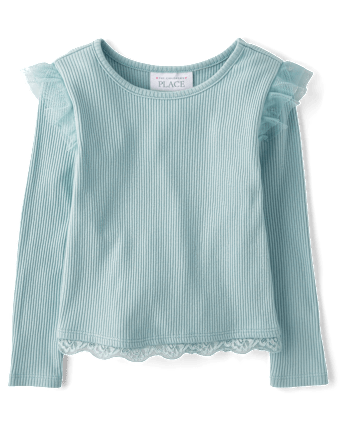 Baby And Toddler Girls Pointelle Flutter Top