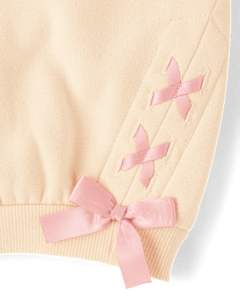 Toddler Girls Lace Up Premium Fleece Sweatshirt