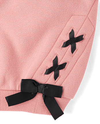 Toddler Girls Lace Up Premium Fleece Sweatshirt