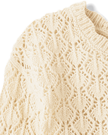Toddler Girls Scalloped Pointelle Sweater