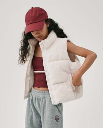 Girls Sherpa Puffer Vest