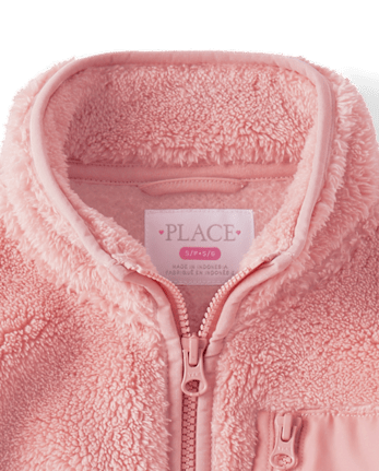 Girls Heavyweight Sherpa Zip Up Jacket