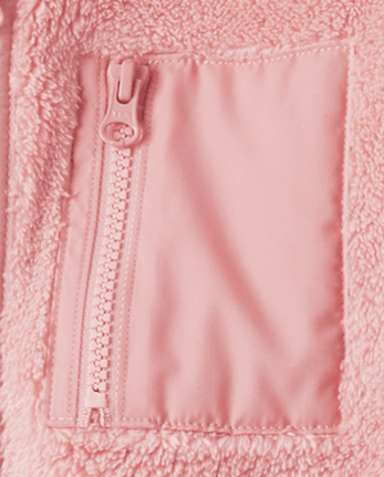 Girls Heavyweight Sherpa Zip Up Jacket