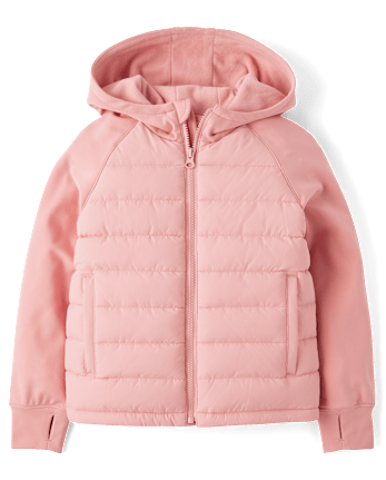 Girls Cozy Tech Microfleece Lined Puffer Jacket