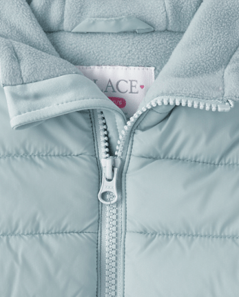Girls Cozy Tech Microfleece Lined Puffer Jacket